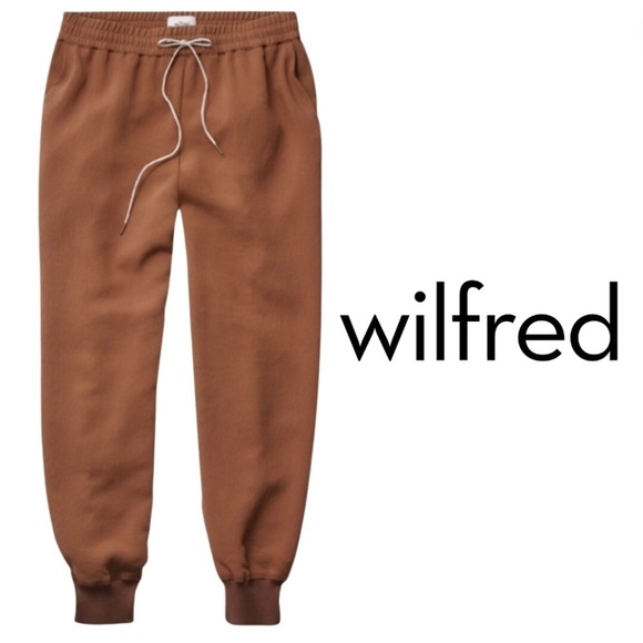 Wilfred Buffon Crepe Jogger Pants - Camel - Size Small - Picture 1 of 14